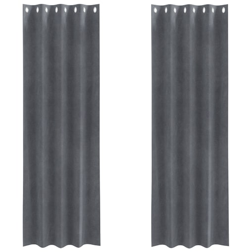 vidaXL Zasłony z zasłonami 2 pcs Jasnoszary 140 x 260 cm Aksamit