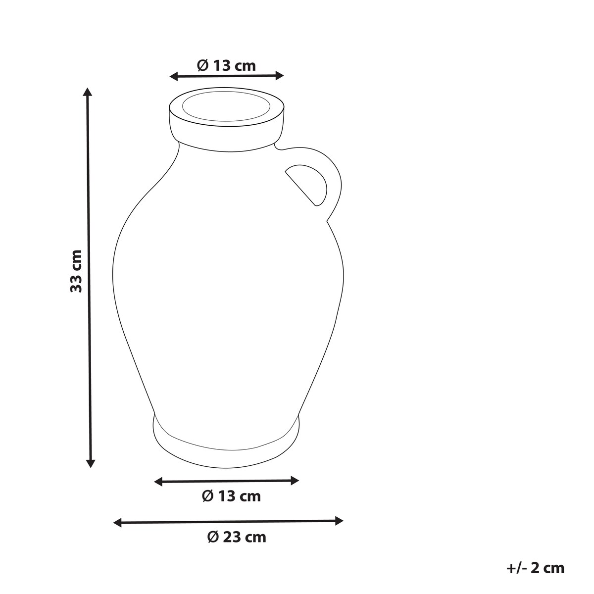 Wazon dekoracyjny MASSALIA Ceramika 33 cm Biały