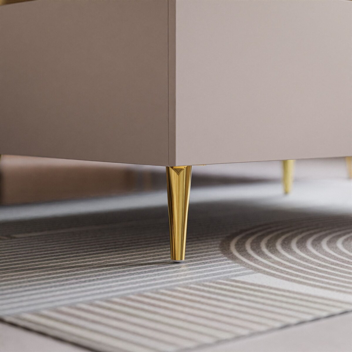 Ława AURORA KASZMIR ze schowkiem nogi skośne złote