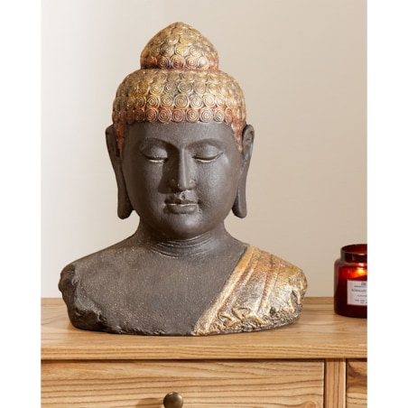 Figurka dekoracyjna Budda CARUM Ceramika Czarny
