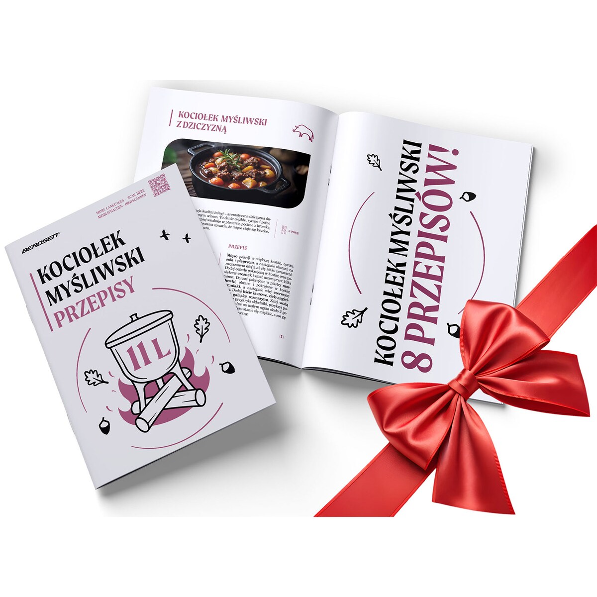 Kociołek żeliwny 11L Berdsen BD-482 garnek myśliwski pieczonki na ognisko grill + przepisy