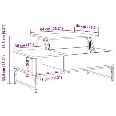 vidaXL Stolik kawowy, dąb sonoma, 100x50x35 cm