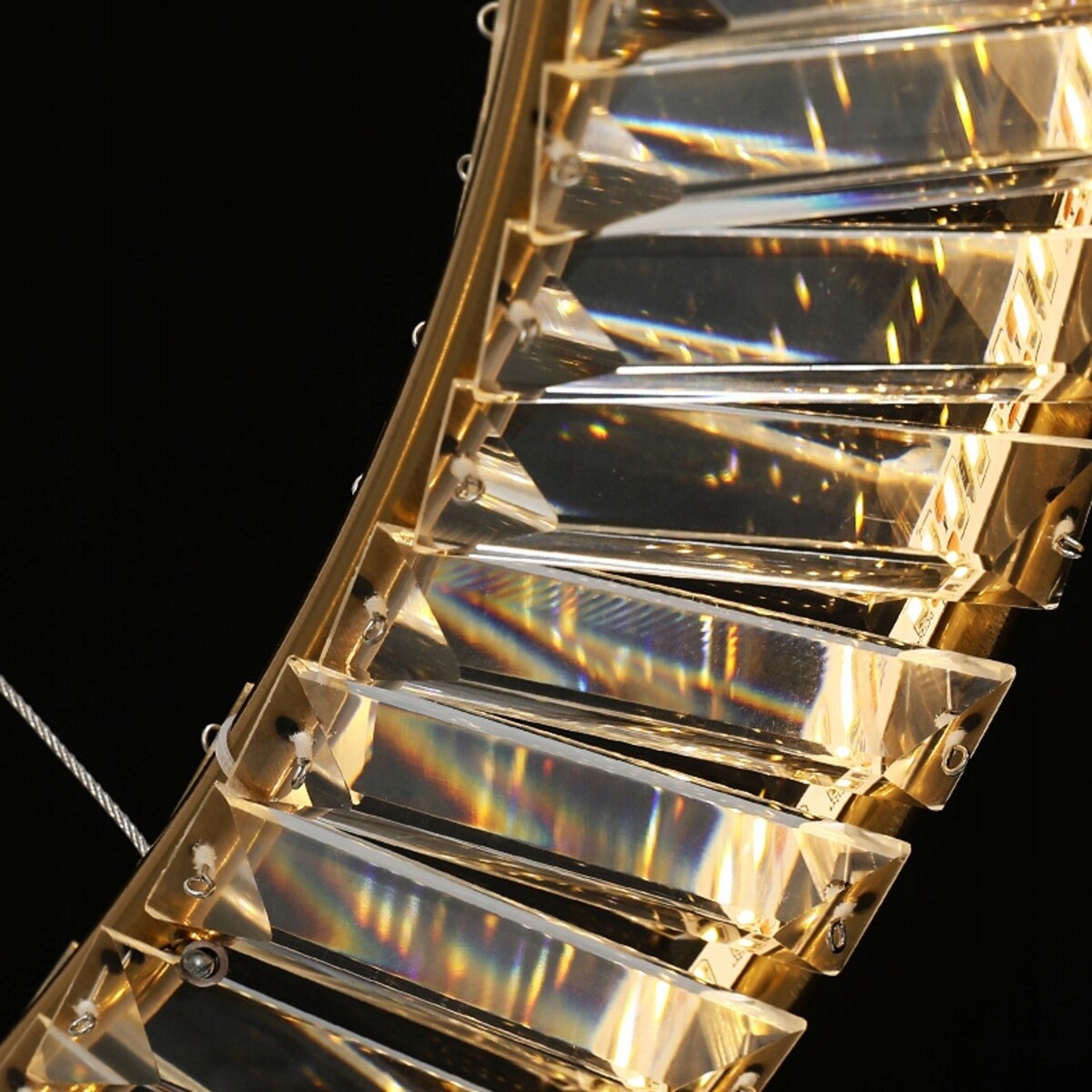 Lampa Sufitowa Kryształowa Glamour Złota Gold