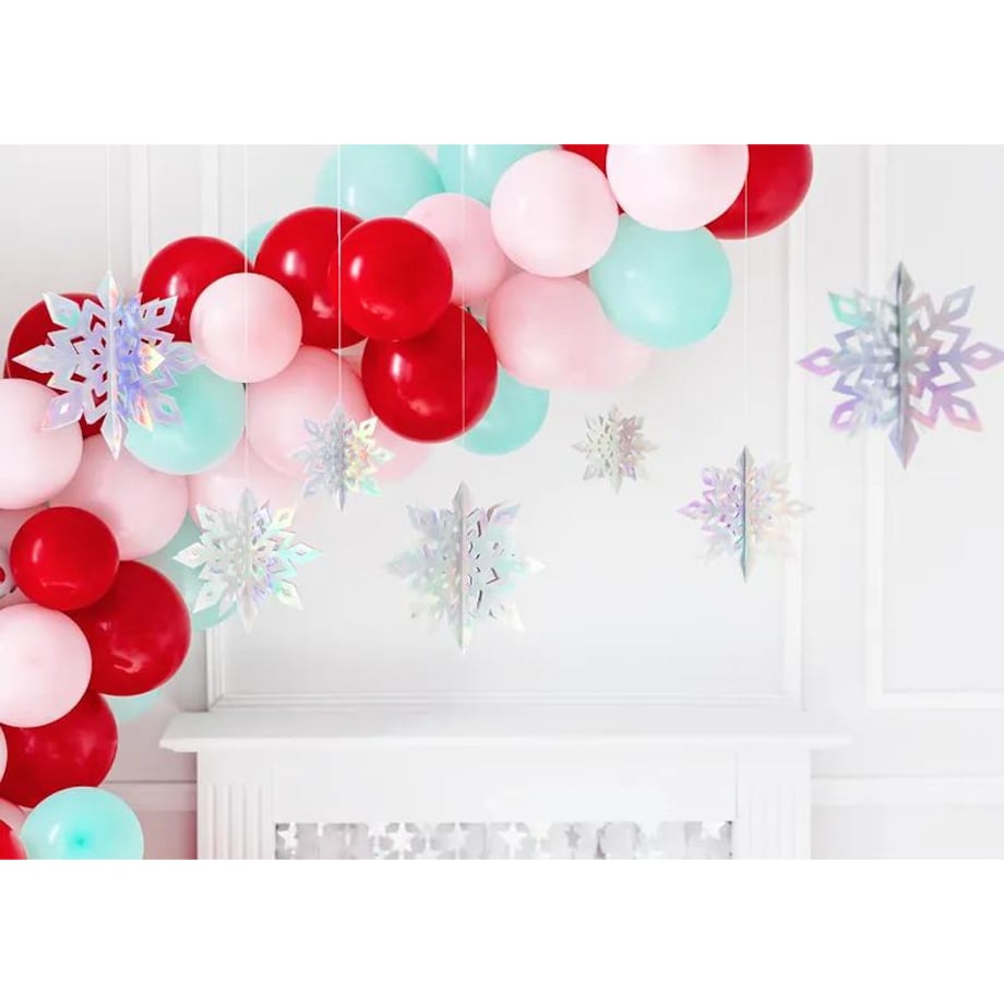 Zawieszki dekoracyjne Śnieżynki, opalizujący, 15-25 cm