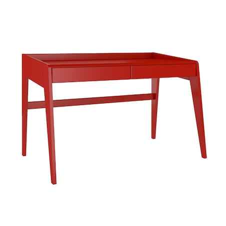 Drewniane bukowe biurko / toaletka z szufladami Visby LISA / kolor bordowy