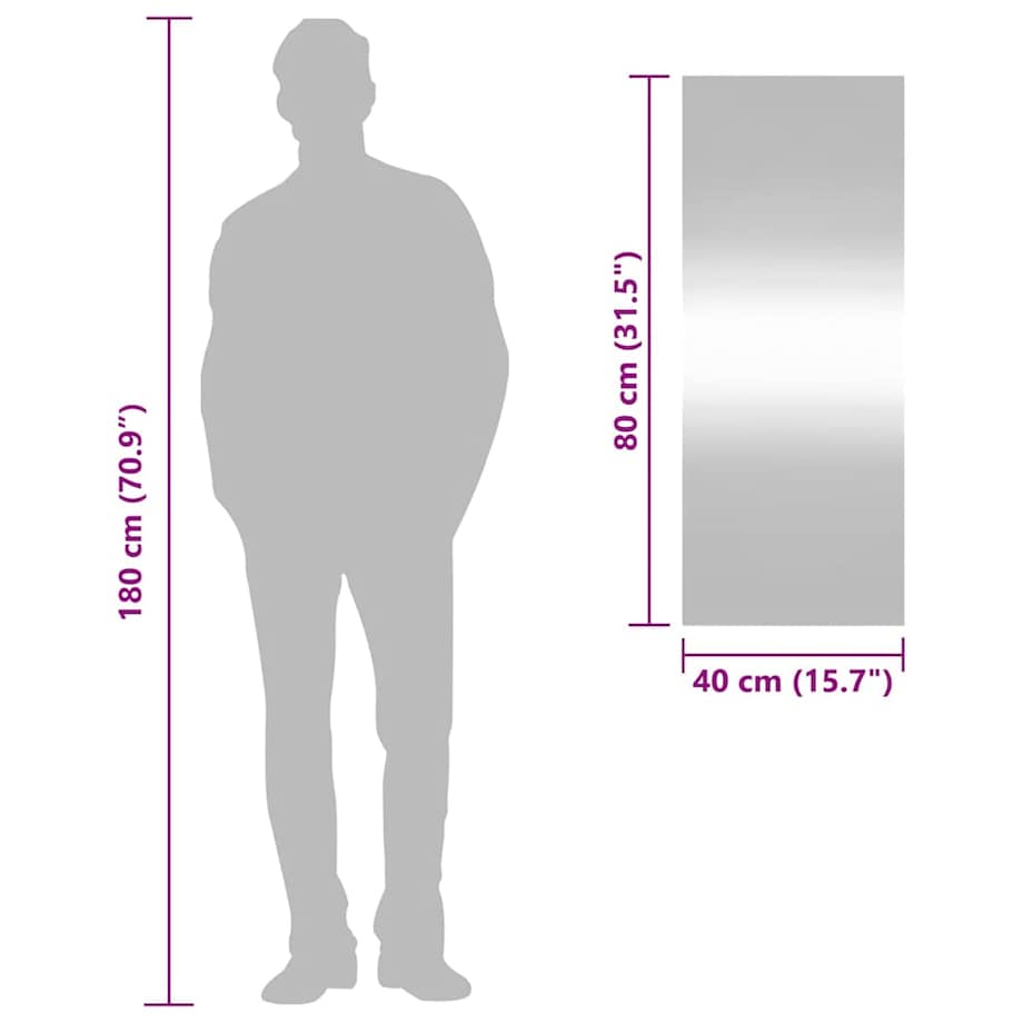 vidaXL Lustro ścienne, 40x100 cm, szklane, prostokątne