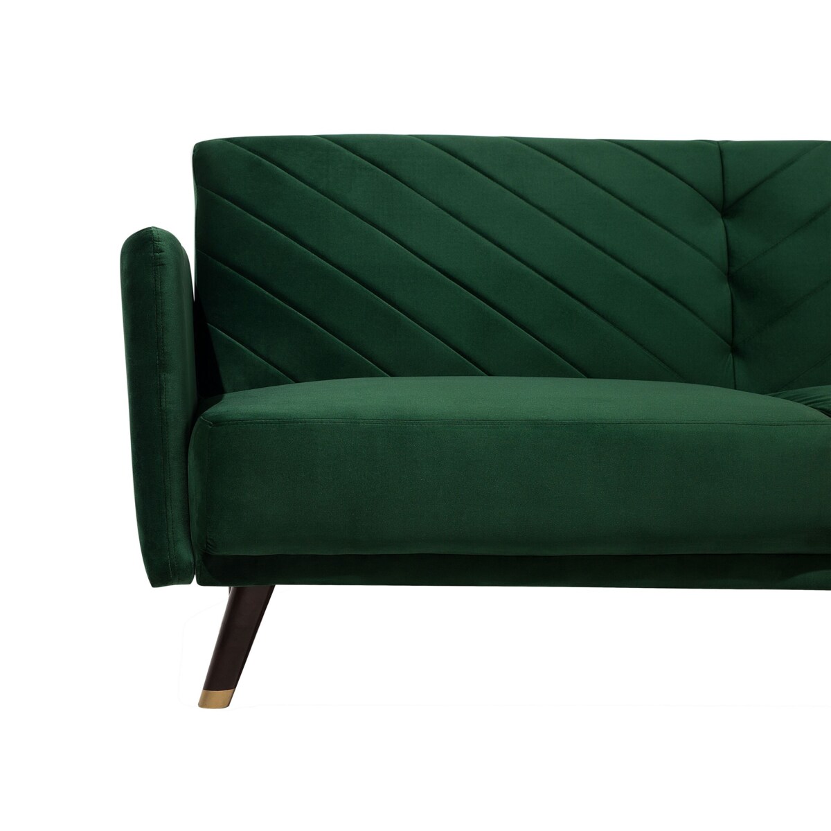 Sofa rozkładana welurowa zielona SENJA