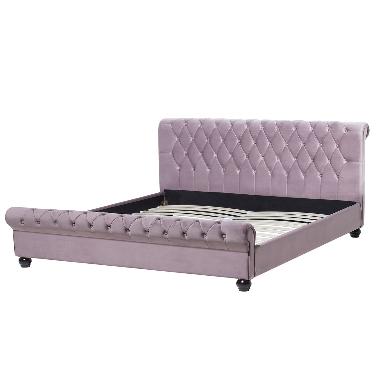 Łóżko welurowe 180 x 200 cm różowe AVALLON