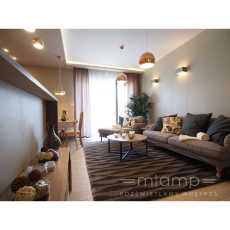 LAMPA wisząca RAME LP-2014/1P S Light Prestige metalowa OPRAWA zwis kula ball miedź