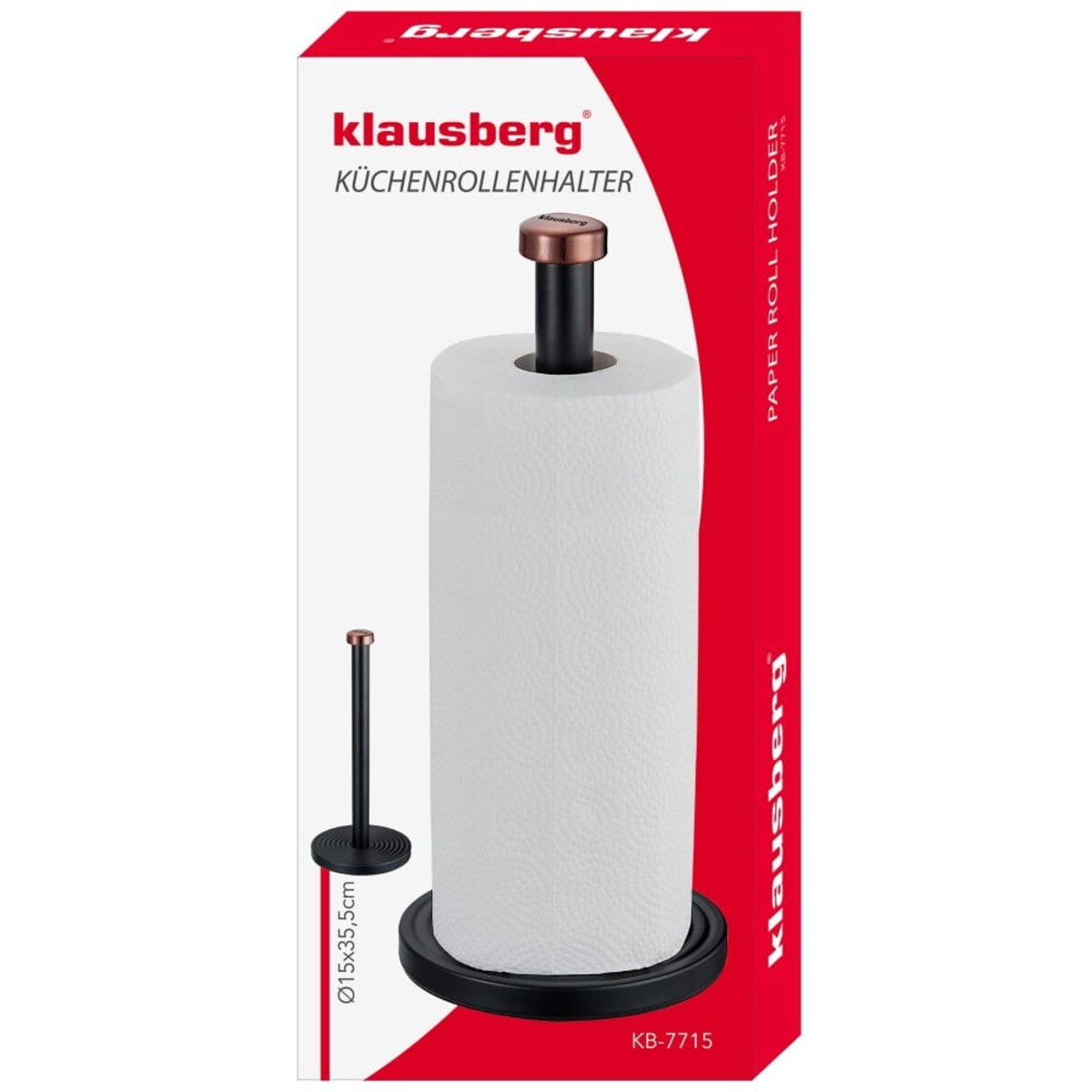 Stojak kuchenny na ręcznik papierowy czarny KLAUSBERG