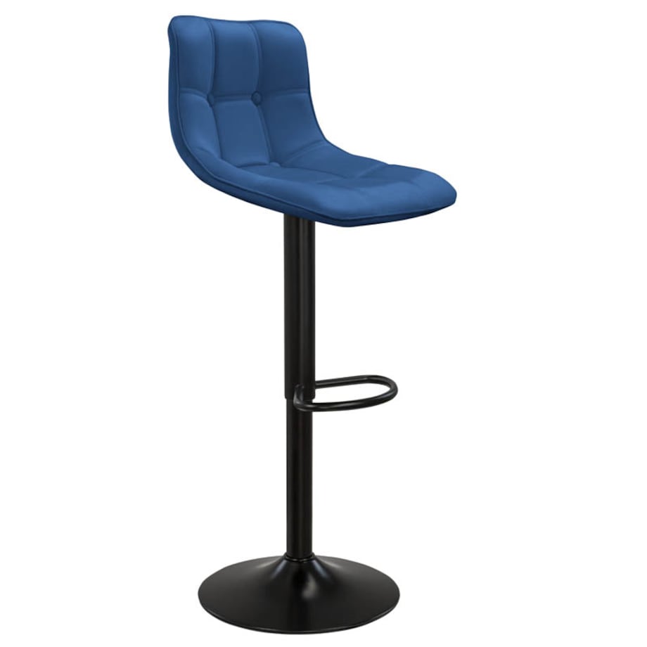 Hoker regulowany krzesło barowe tapicerowane welurowe granatowe