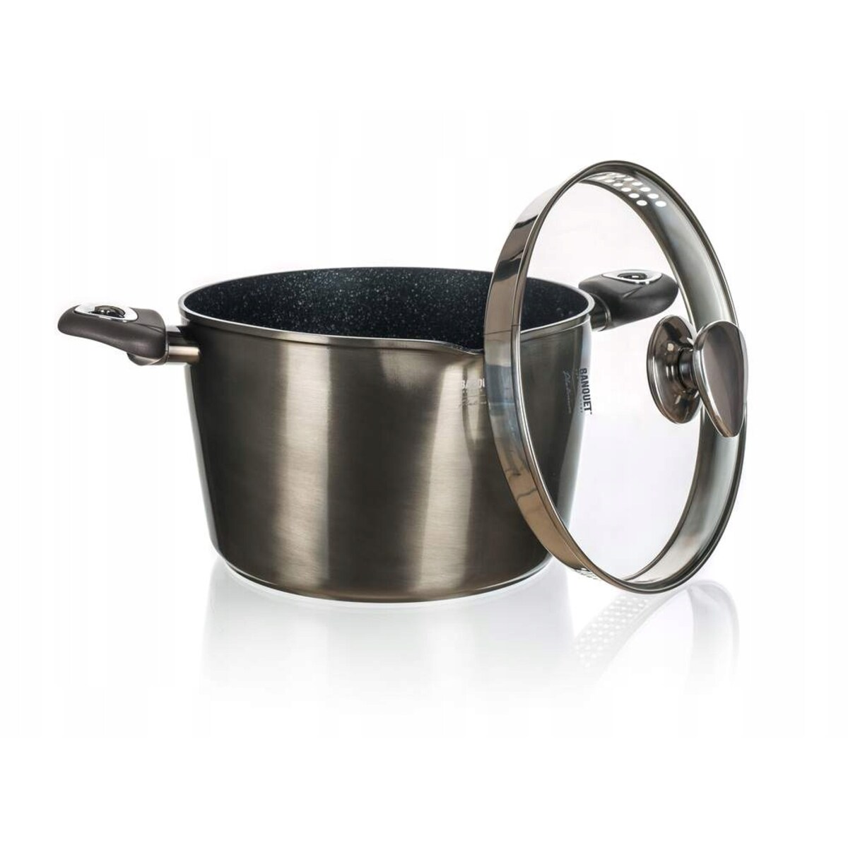 Garnek DO GOTOWANIA makaronu ziemniaków obiad METALLIC PLATINUM 24cm 6,2L