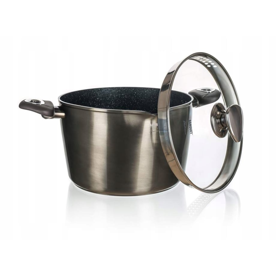 Garnek DO GOTOWANIA makaronu ziemniaków obiad METALLIC PLATINUM 24cm 6,2L