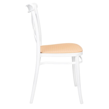 Krzesło COUNTRY KH010100247 ze skrzyżowanym opraciem białe