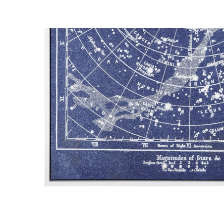 Obraz na płótnie w ramie mapa gwiazd 63 x 93 cm niebieski TRAVERSA