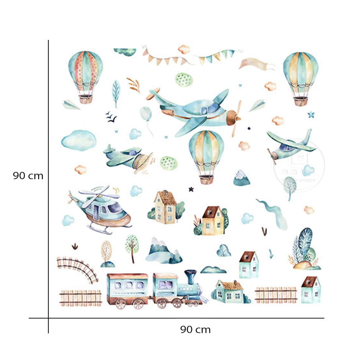 naklejki na ścianę do pokoju dziecka, sipo, samoloty i balony