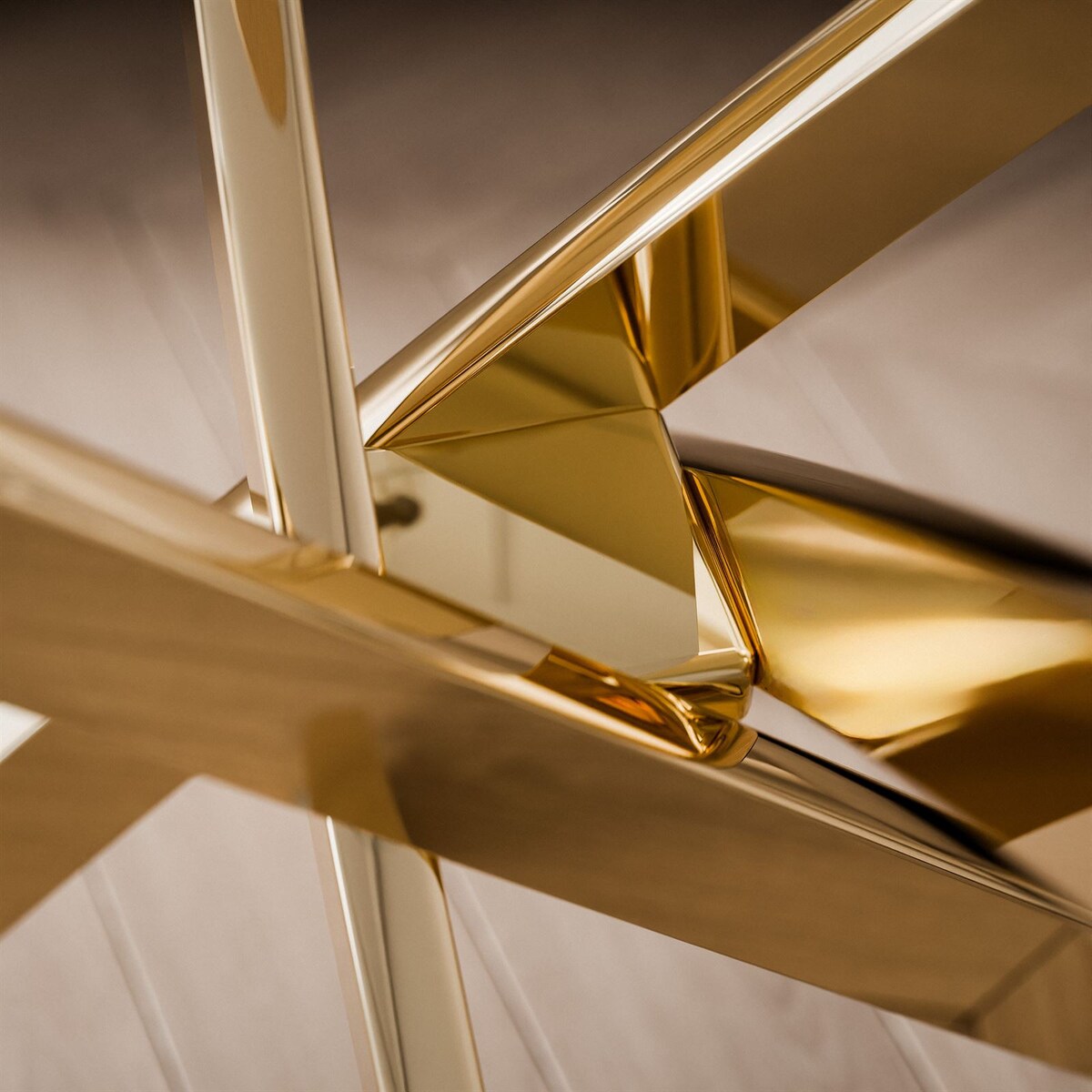 Stolik kawowy BEIRA ze szklanym blatem złoty chrom