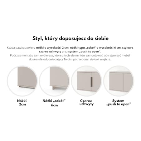 Zestaw do przedpokoju Napoli wersja 4 z panelami Trinity 01 beżowy