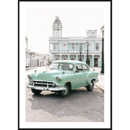 Poster Story, Plakat, Obraz - Miętowy Samochód Retro na Kubie, wymiary 30 x 42 cm