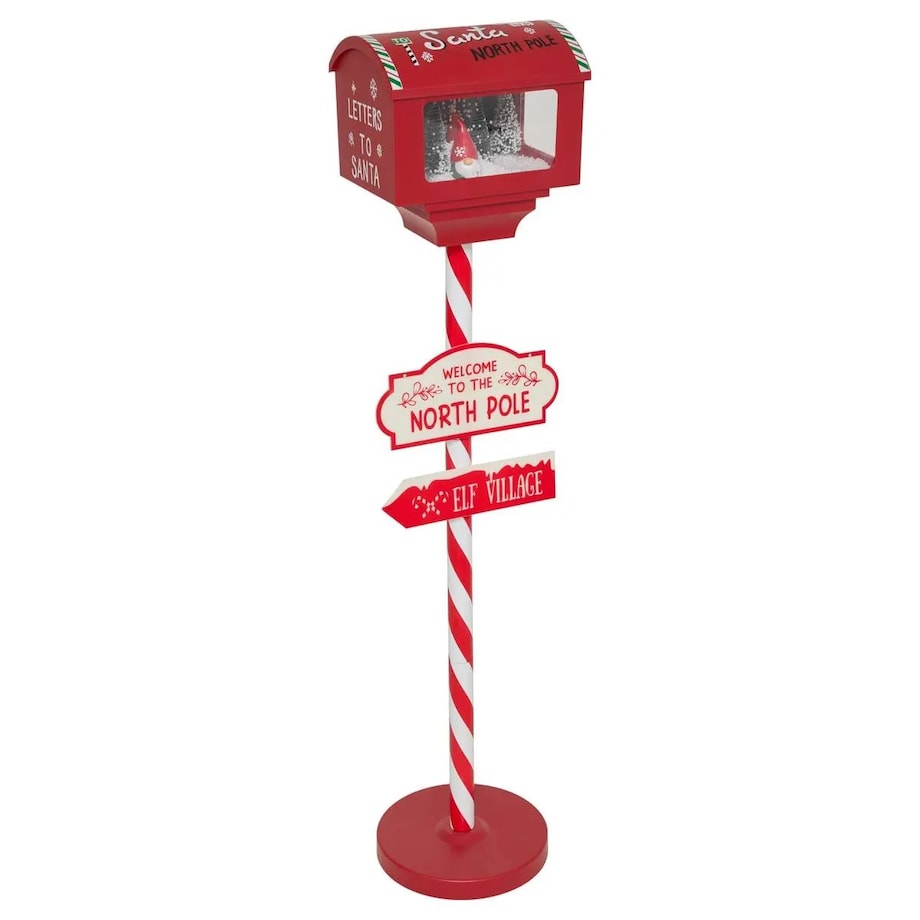 Skrzynka na listy świąteczna LED, czerwona, 120 cm