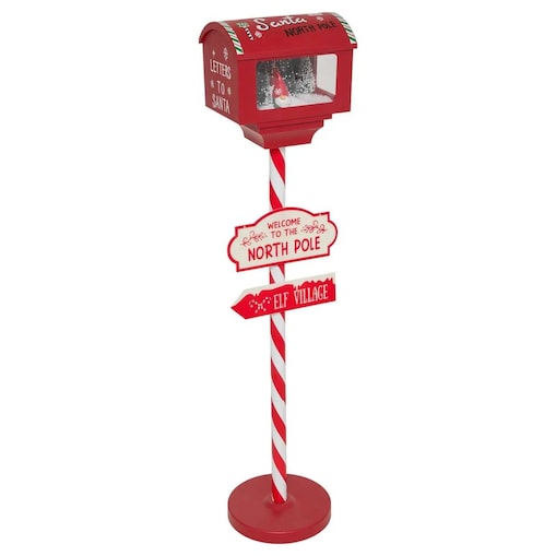 Skrzynka na listy świąteczna LED, czerwona, 120 cm