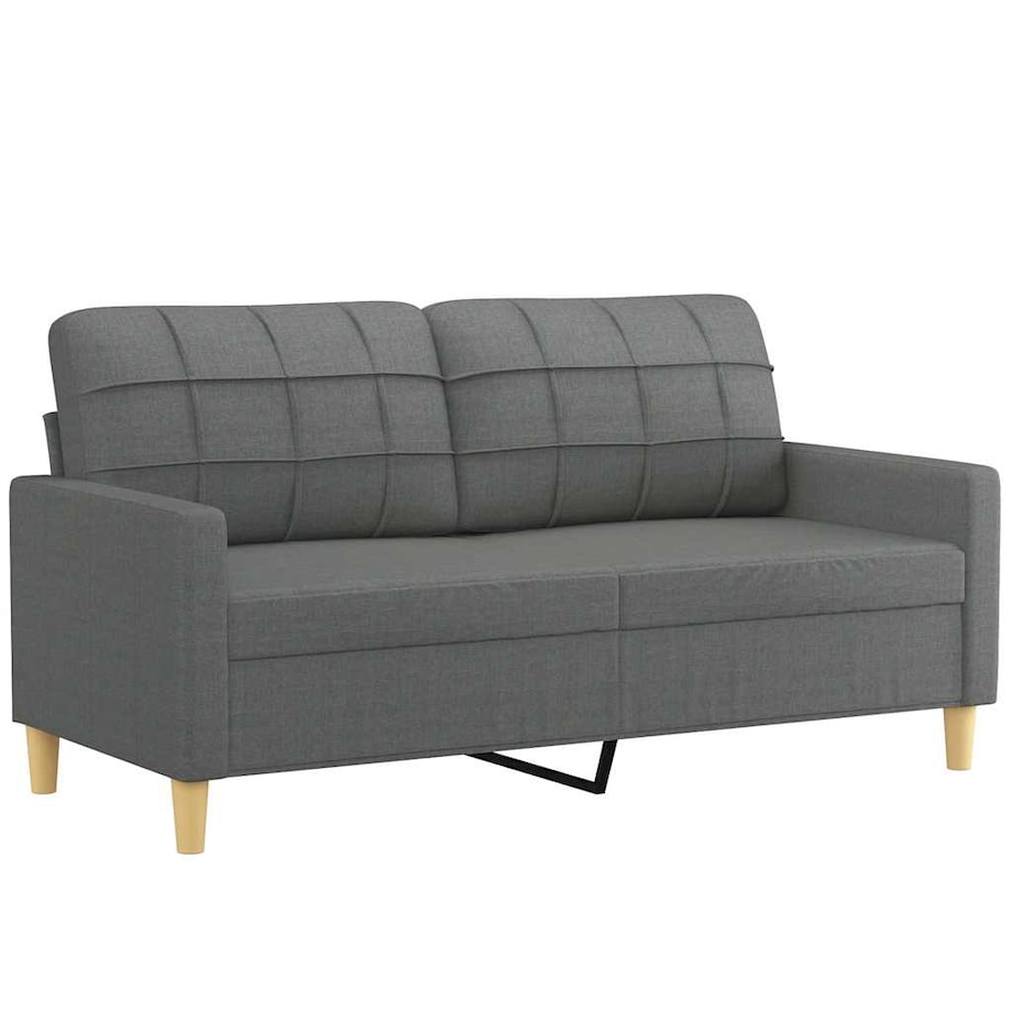 vidaXL Sofa 2-osobowa, ciemnoszara, 140 cm, tapicerowana tkaniną