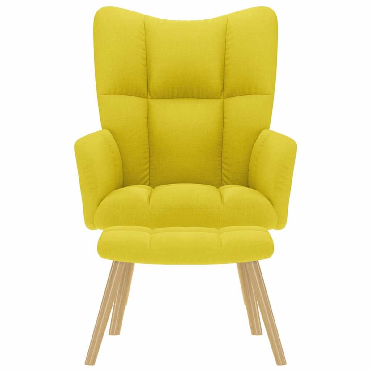 vidaXL Fotel relaksacyjny z podnóżkiem Jasnożółta tkanina