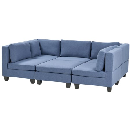 Sofa modułowa 5-osobowa z otomaną niebieska UNSTAD