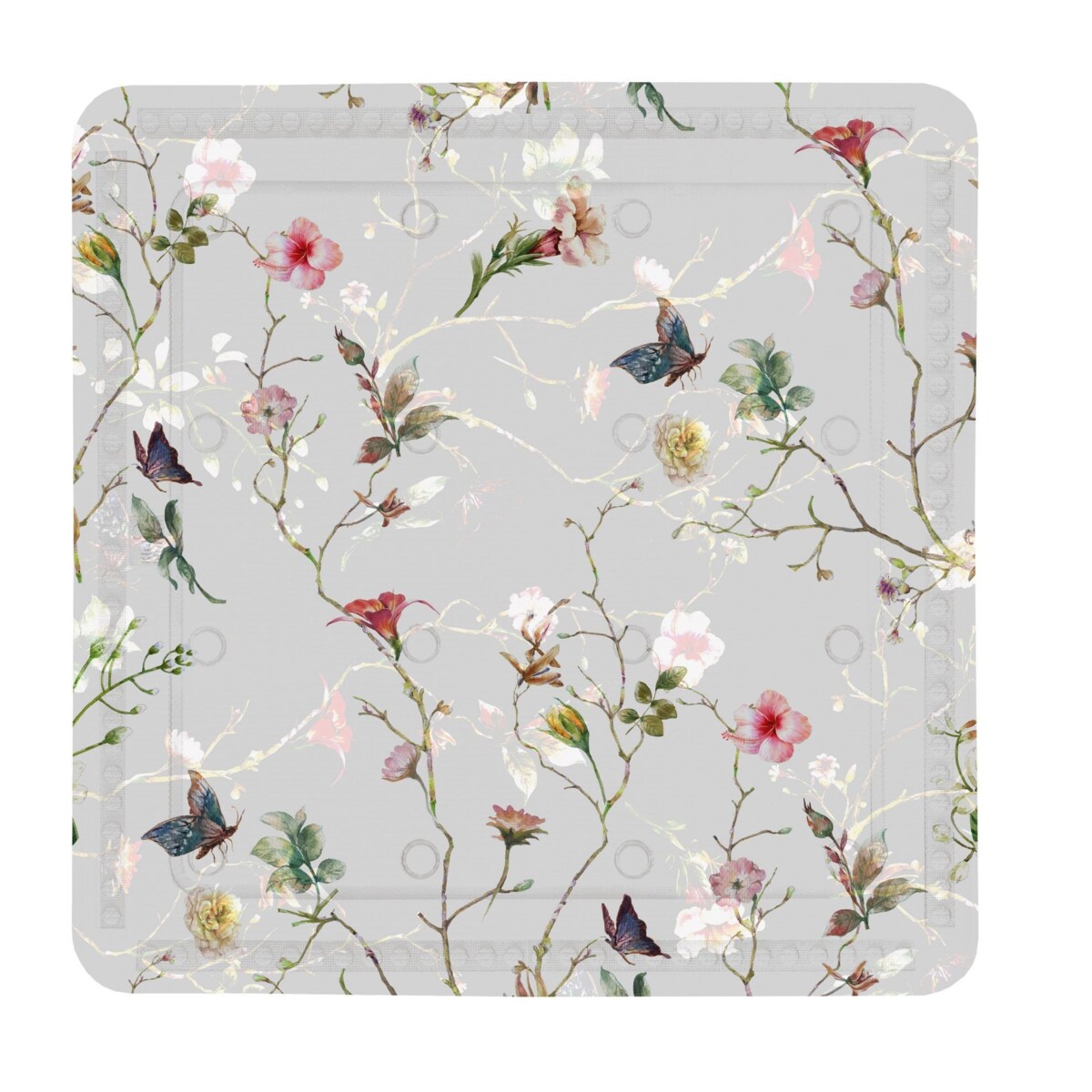 Kleine Wolke Flores Mata bezpieczeństwa pod prysznic szary kwiaty 55x 55 cm