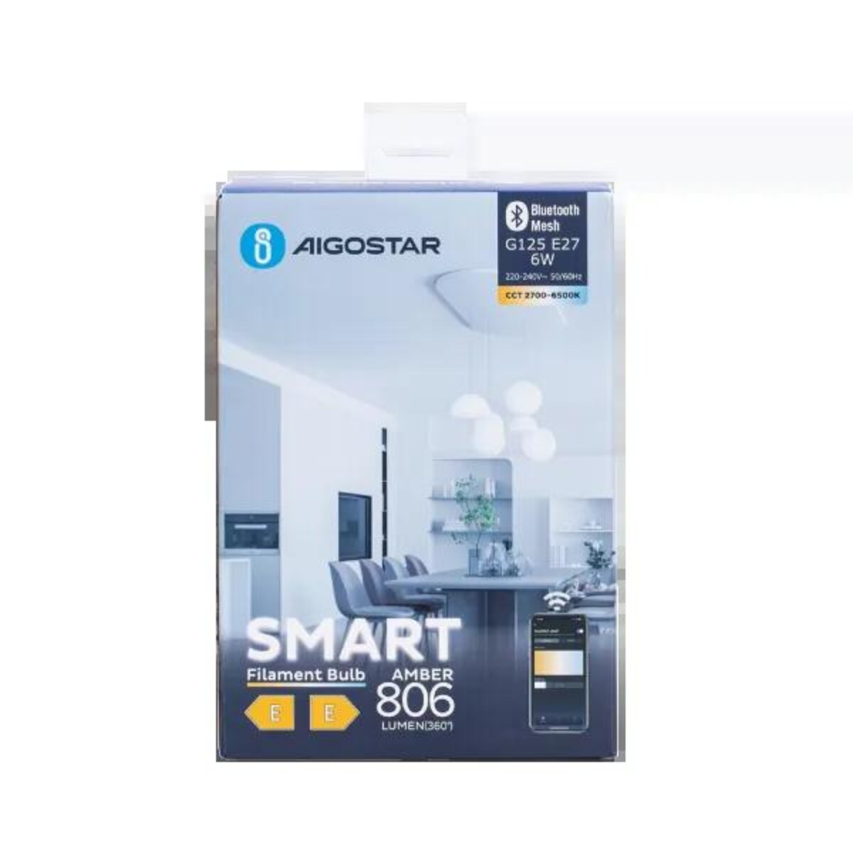 inteligentna żarówka bluetooth mesh g125 6w cct