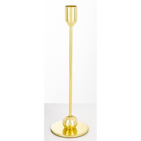 Świecznik metalowy złoty 26x8 x8 cm SOTILLE z 1 kulką u podstawy