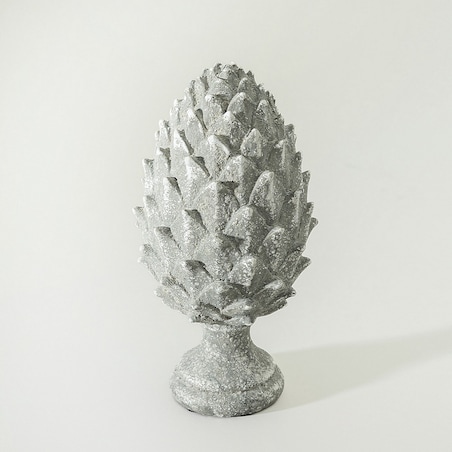 Figurka dekoracyjna Pinecone Grey 15x15x30 cm boże narodzenie, święta, świąteczne, szary, 15x15x30 cm