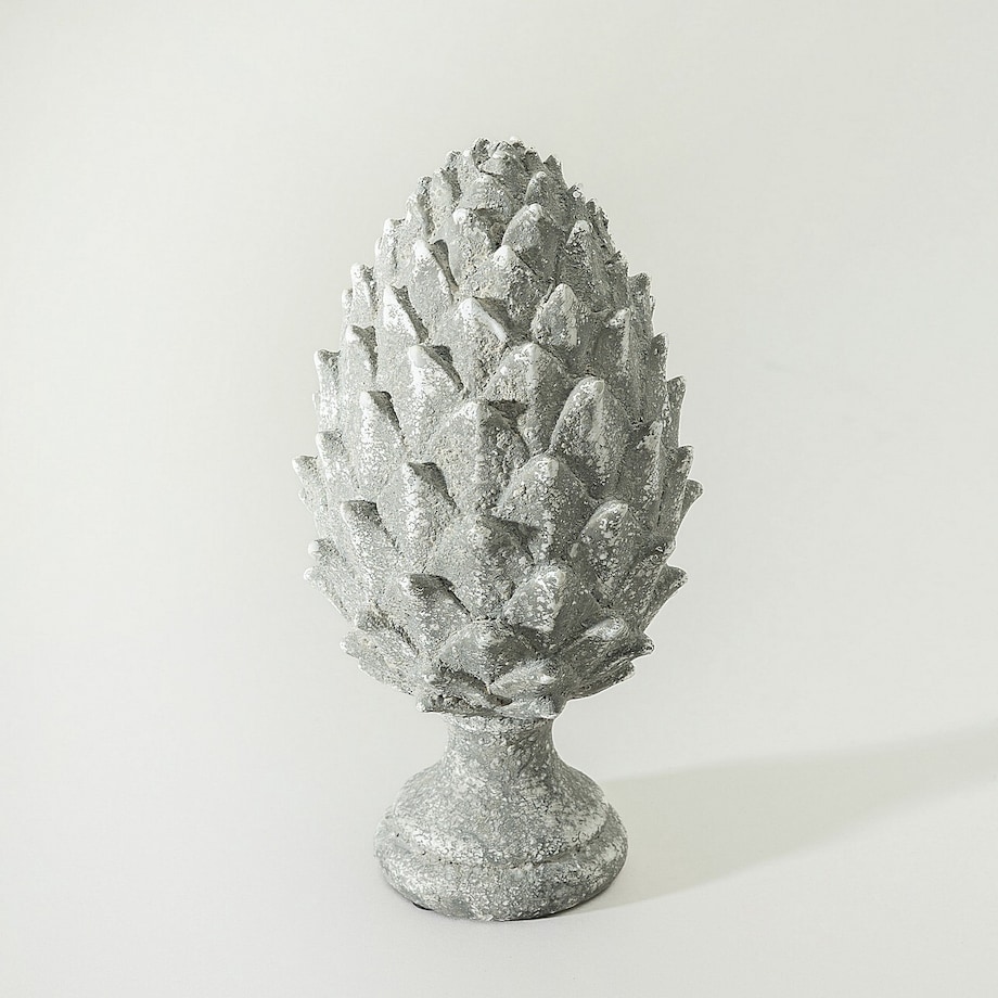 Figurka dekoracyjna Pinecone Grey 15x15x30 cm boże narodzenie, święta, świąteczne, szary, 15x15x30 cm