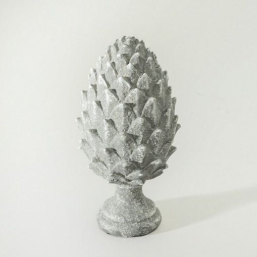 Figurka dekoracyjna Pinecone Grey 15x15x30 cm boże narodzenie, święta, świąteczne, szary, 15x15x30 cm