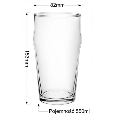 Szklanka Kufel Pokal na Piwo 530 ml Nonic British Pint Pinta Klasyczna