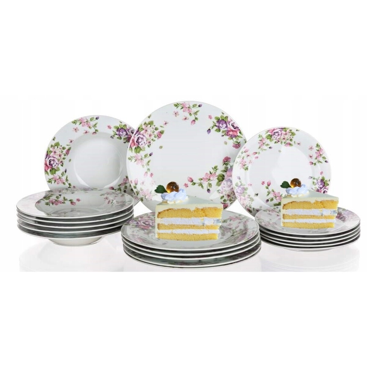 TALERZE W KWIATY 18el zestaw obiadowy na jedzenie rosół mamy prezent święta