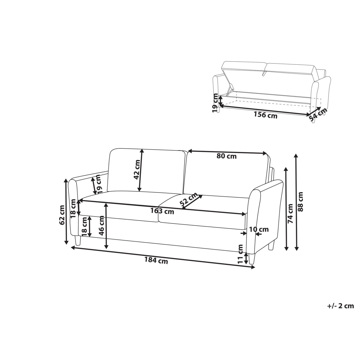 Sofa dla 3 osób MARE Boucle Beżowy