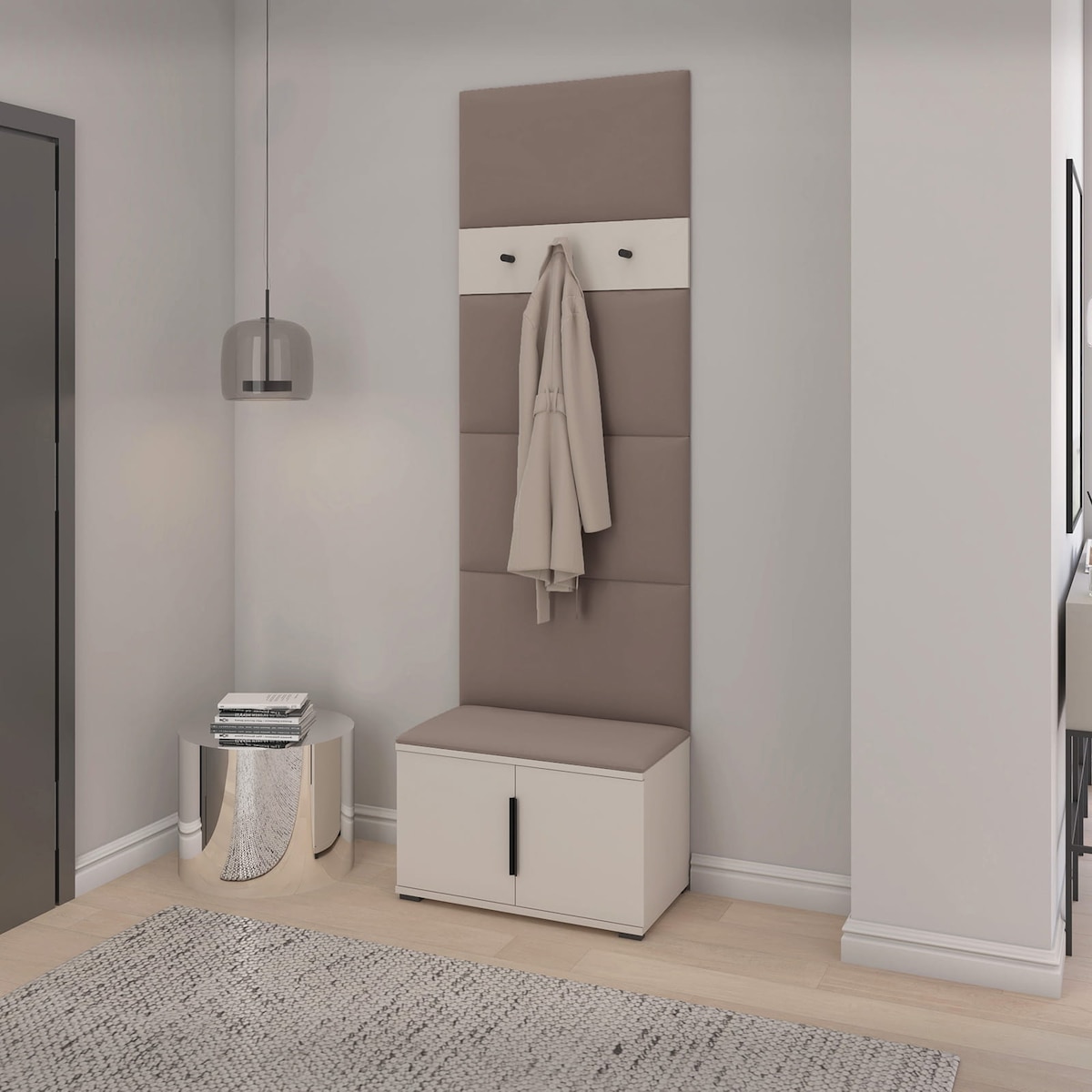 Beżowa garderoba z uchwytami Napoli wersja 6 Trinity 05