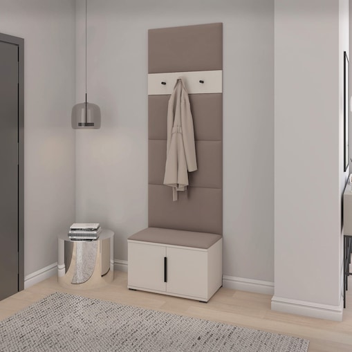 Beżowa garderoba z uchwytami Napoli wersja 6 Trinity 05