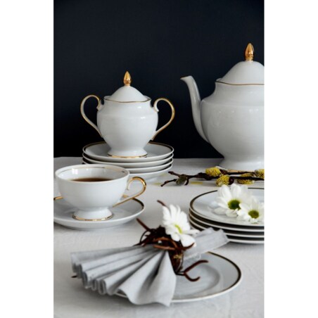 Garnitur do herbaty dla 6 osób 18 el. Astra Złota Wstęga G067