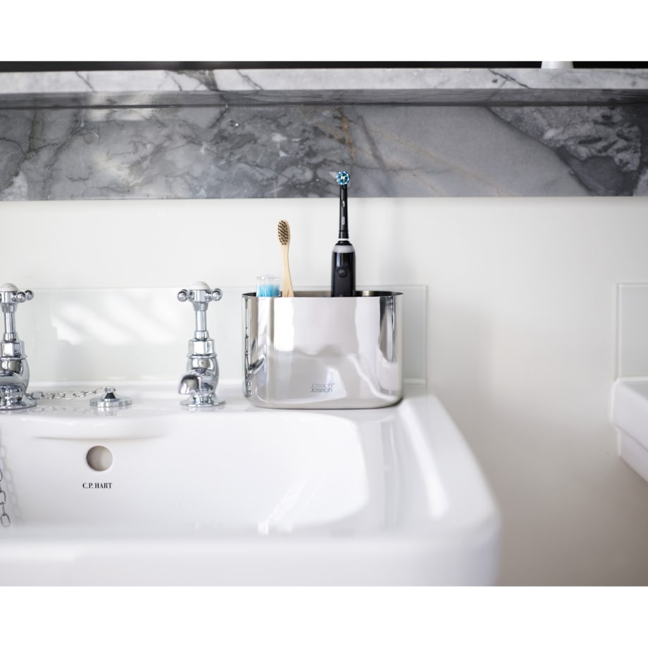 Pojemnik łazienkowy stalowy EasyStore Luxe, 11.7 x 17.5 x 9.4 cm, Joseph Joseph