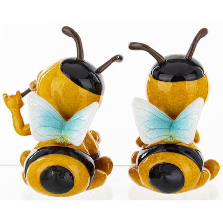 Dekoracja - para kolorowych pszczółek 13x9x10 cm API zjadające miód