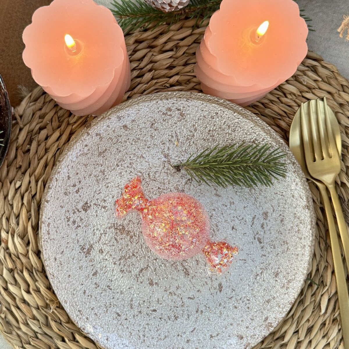 VILLA ITALIA Bombka szklana CUKIEREK pink 9,5 cm