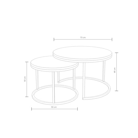 Stolik Kawowy GOLD KASZMIR 2w1 Okrągły Zestaw JAPANDI BOHO Salon SOFT LOFT SET