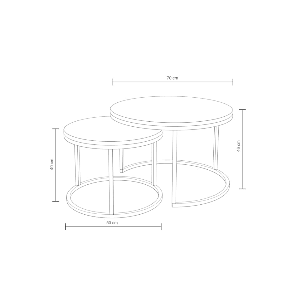 Stolik Kawowy GOLD KASZMIR 2w1 Okrągły Zestaw JAPANDI BOHO Salon SOFT LOFT SET