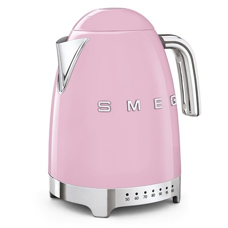 Czajnik elektryczny z regulacją temperatury pastelowy róż 50's Style, 1700 ml, SMEG