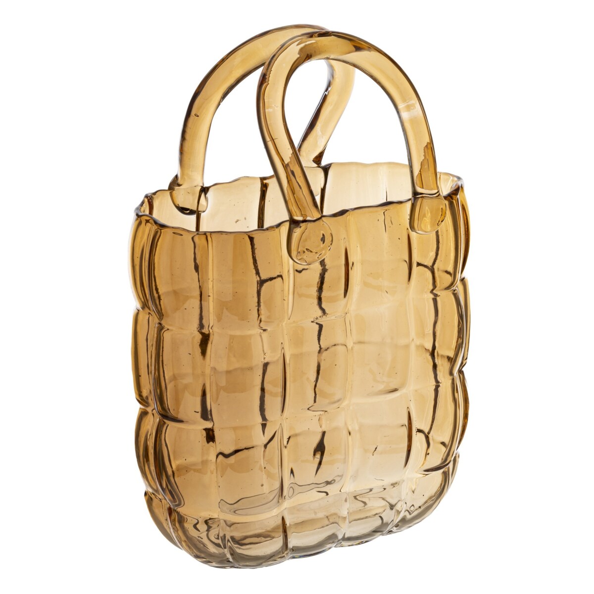 Wazon szklany 27x19x11,5 cm TORBA jasnobrązowa