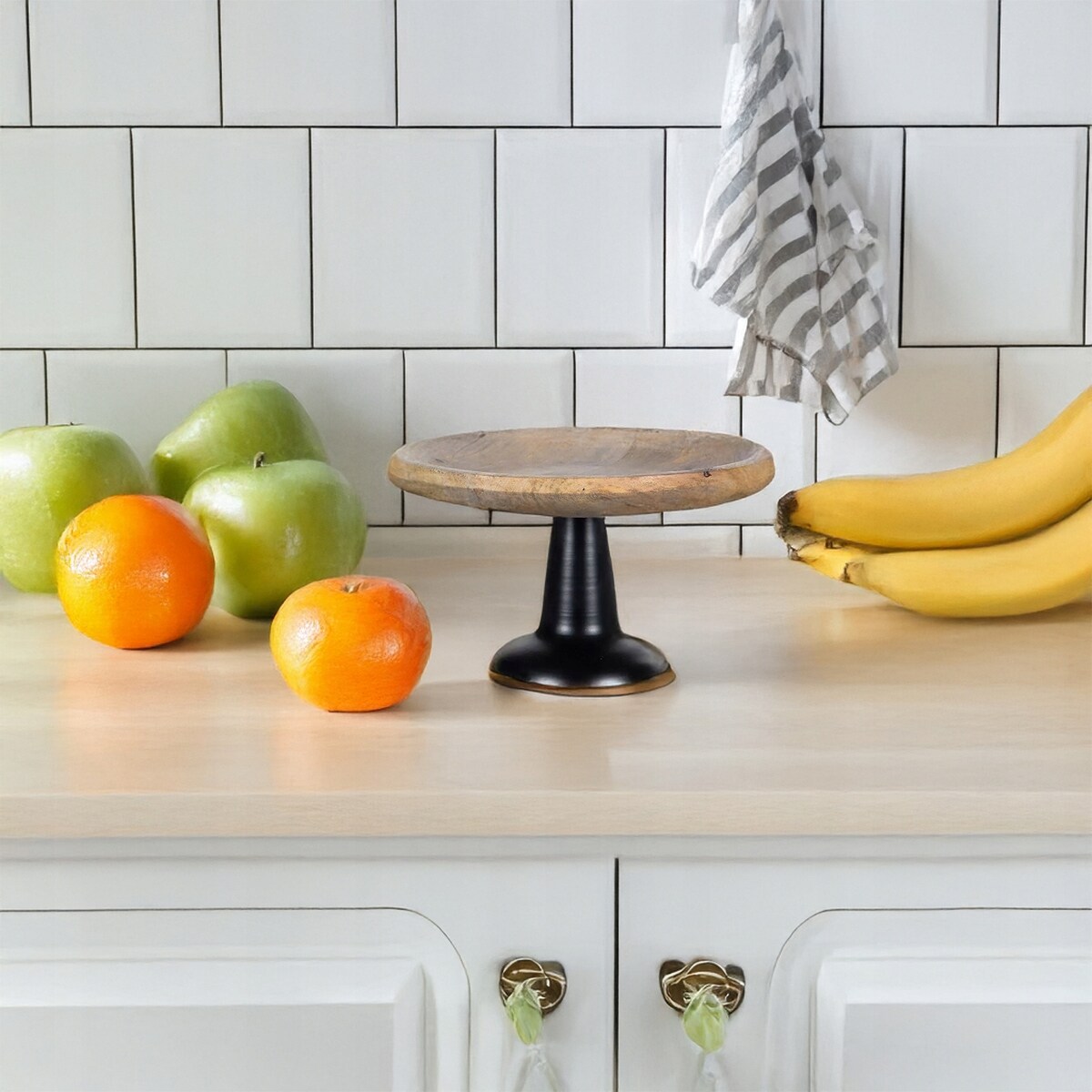 PATERA NA NODZE NÓŻCE OWOCE DREWNIANA BOHO DUŻA 26cm okrągła dekoracyjna