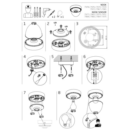 Lampa sufitowa 7977 NOOK SENSOR Czarny Nowodvorski