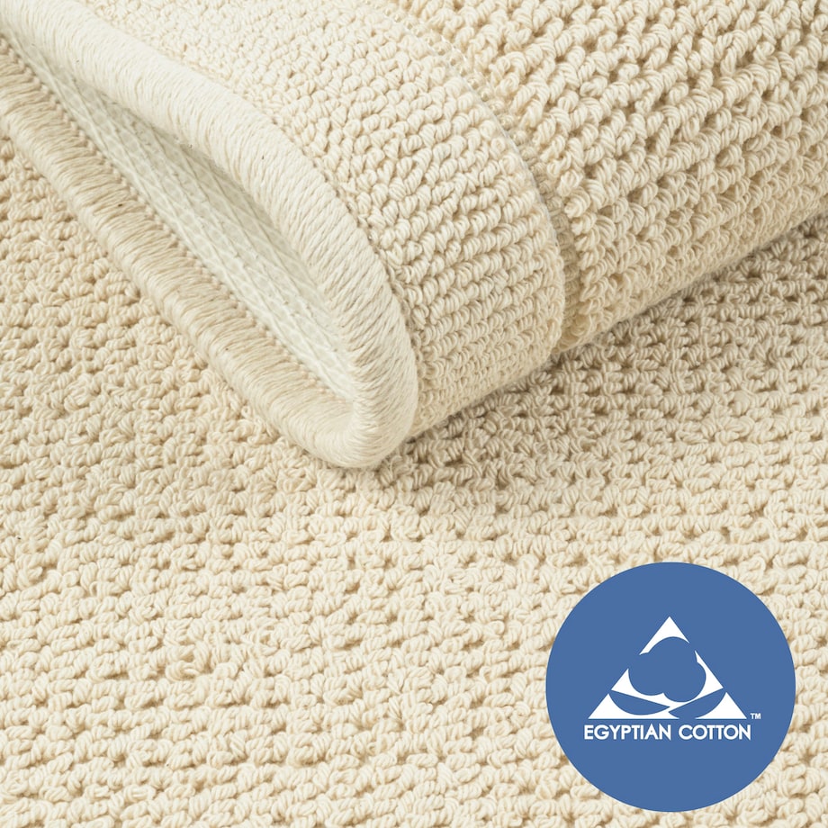 Dywanik łazienkowy Lino 60x90 cm bawełniany ramka beżowy